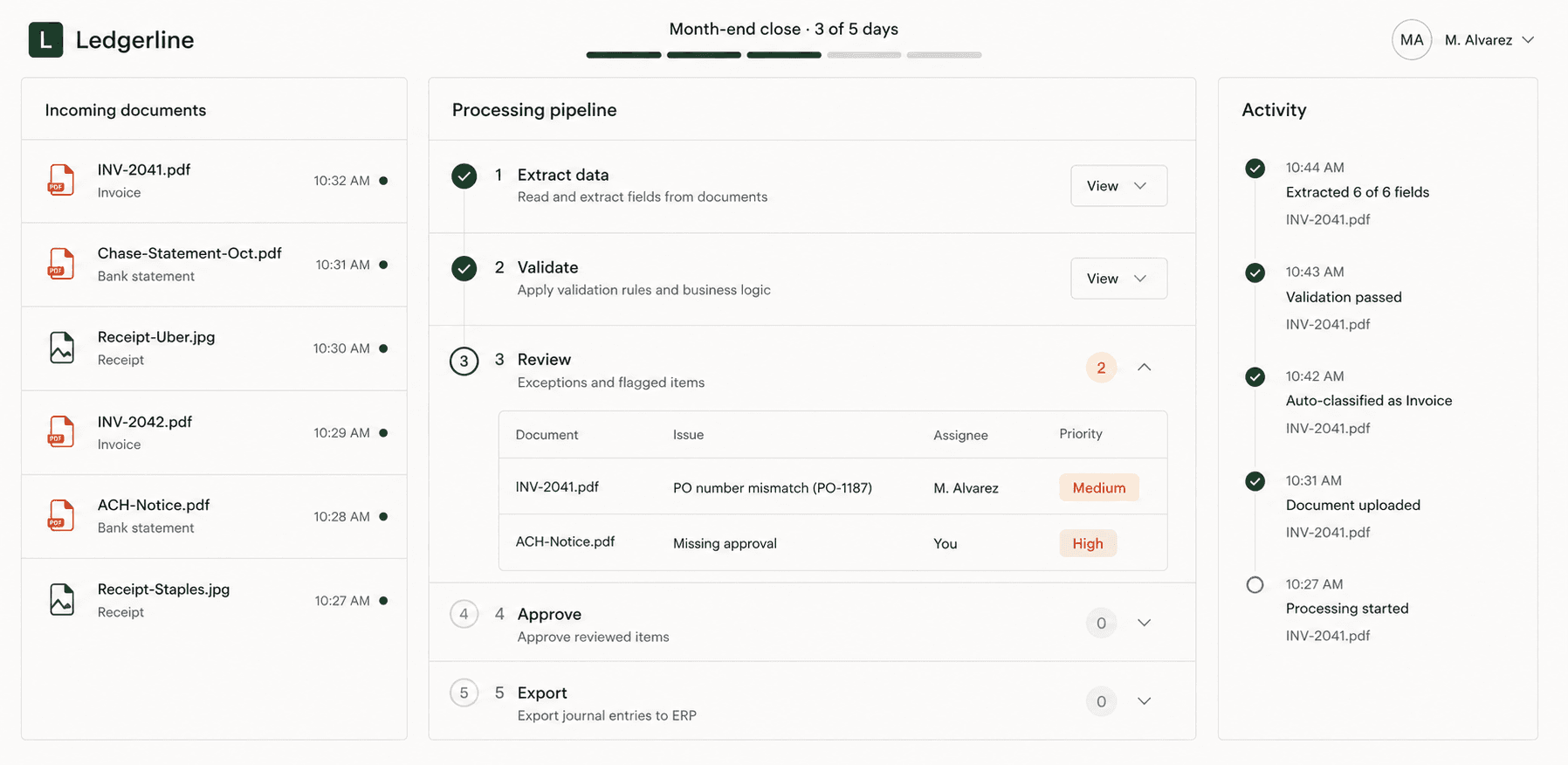 Document Automation Pipeline interface